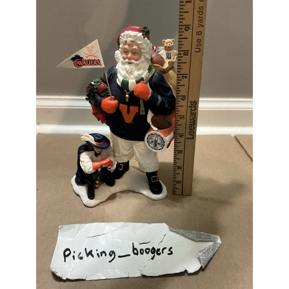 University Of Virginia, The Cavaliers SANTA Figurine Danbury Mint 9